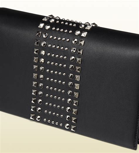 gucci broadway evening clutch black leather|Gucci patent leather clutch.